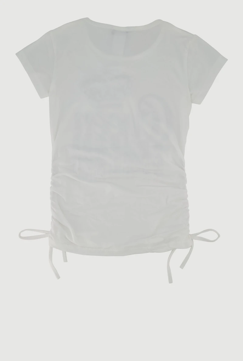 Girls Queen Rhinestone Ruched Top