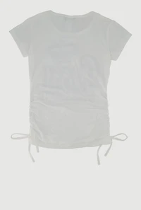 Girls Queen Rhinestone Ruched Top