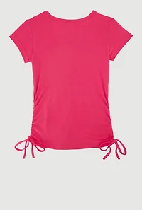 Girls Queen Rhinestone Ruched Top, 10-12