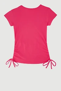 Girls Love Rhinestone Ruched Top,