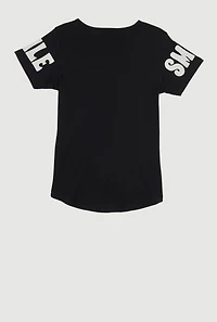 Girls Brighter Future Sequin Graphic T Shirt, Black, Size 7-8