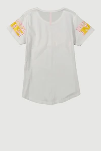 Girls Spoil Me Sequin Graphic Tee, White, Size 7-8
