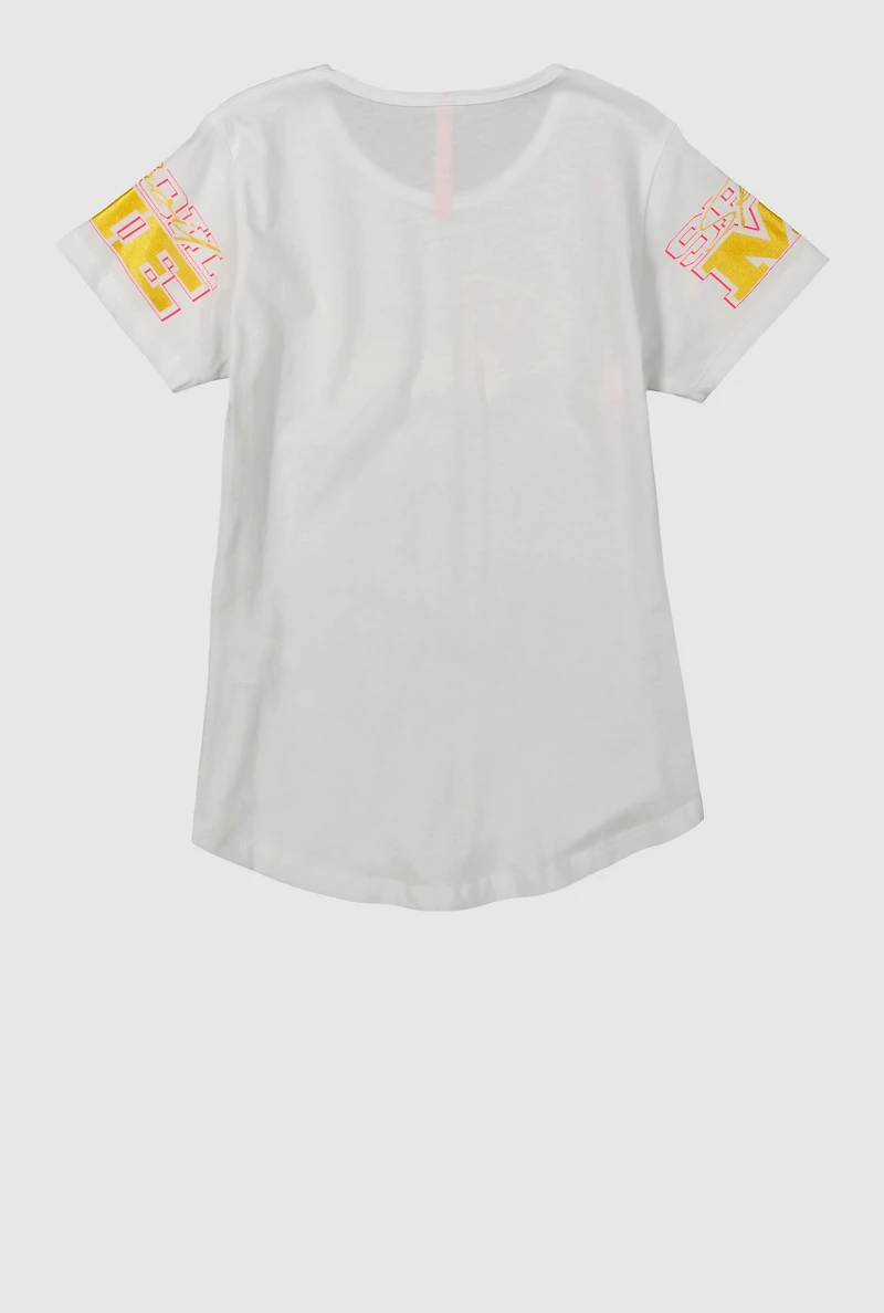 Girls Spoil Me Sequin Graphic Tee, White, Size 14-16