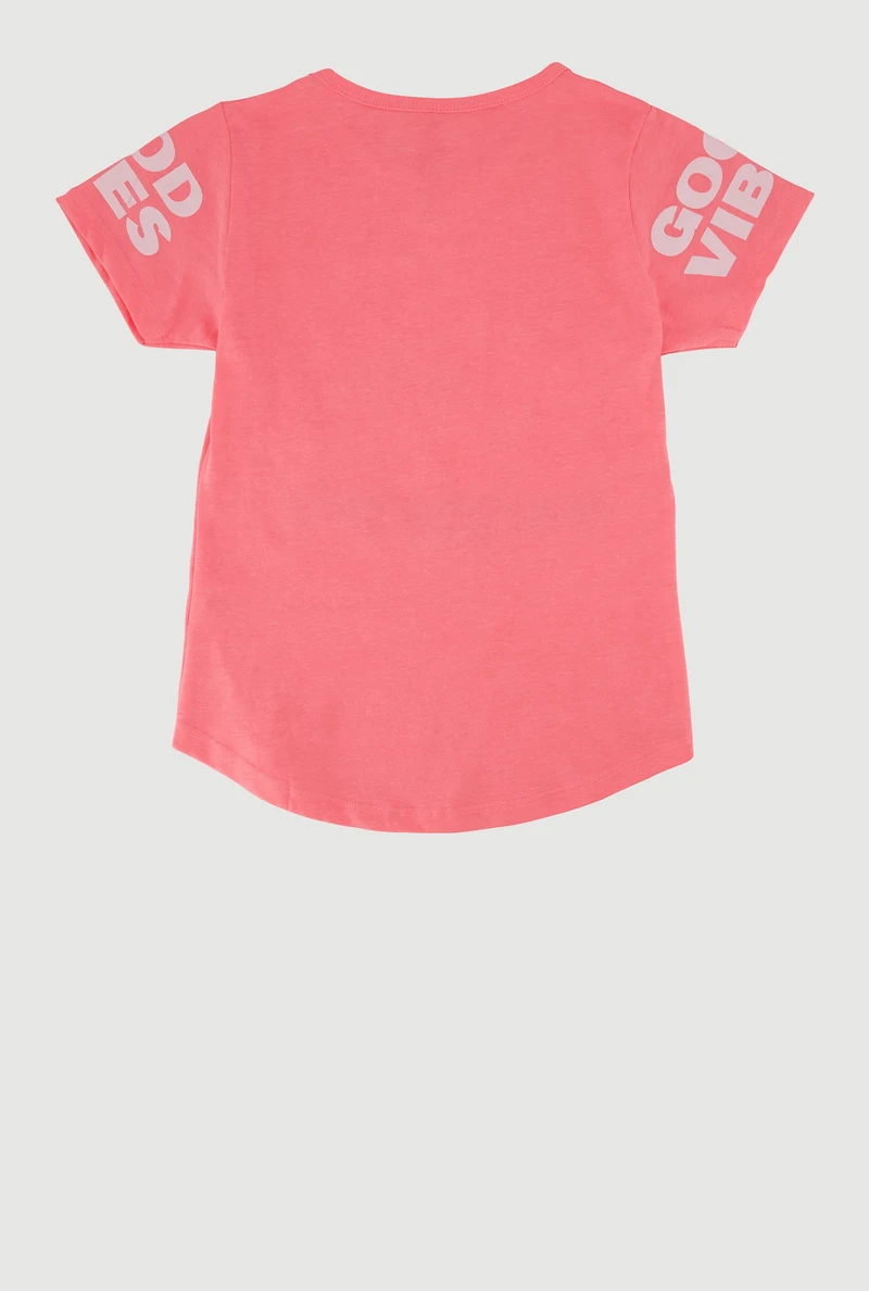 Girls Sequin Positive Seeker Graphic Tee