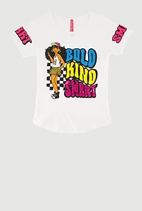 Girls Bold Kind Smart Graphic Print T-Shirt, 7-8