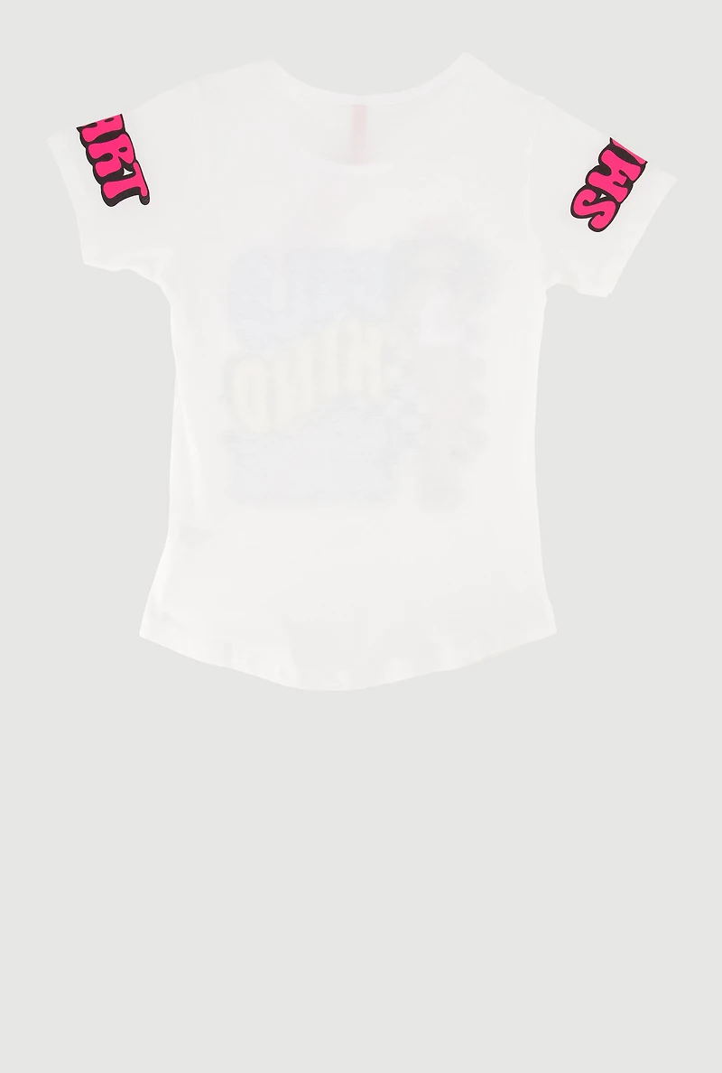 Girls Bold Kind Smart Graphic Print T-Shirt, White, Size 10-12
