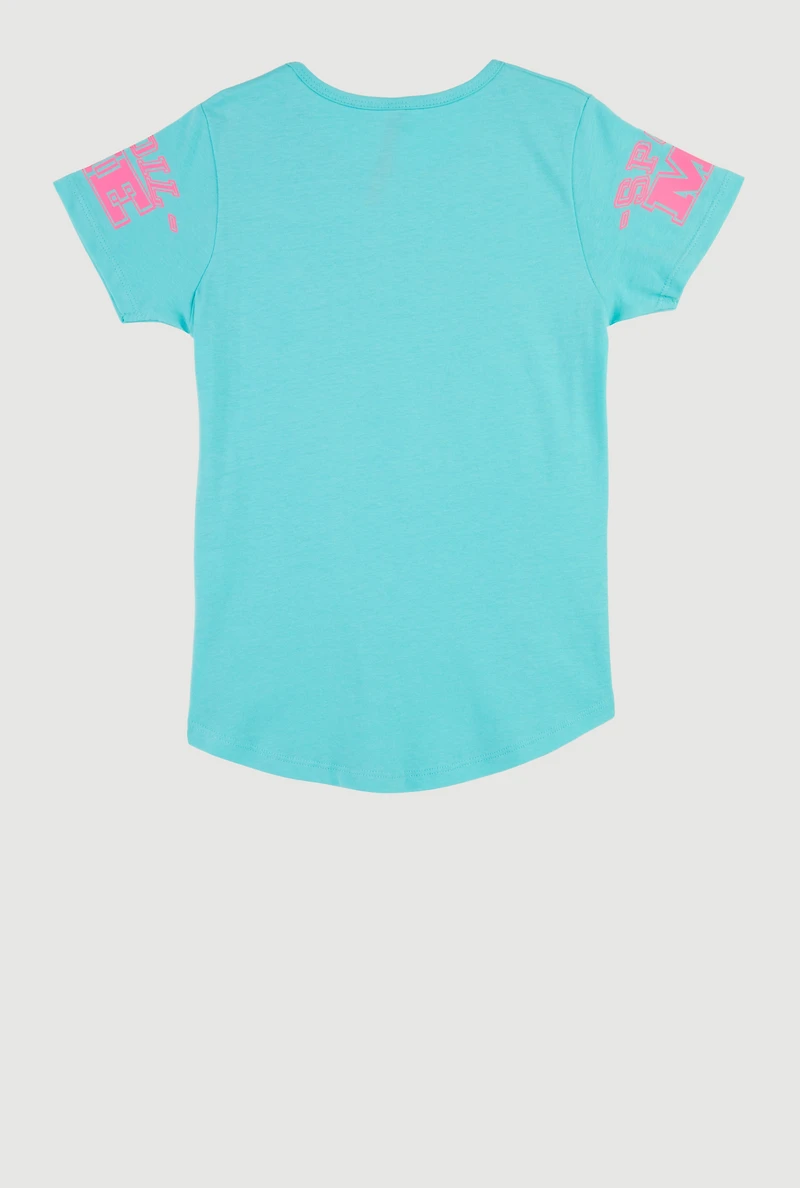 Girls Sequin Spoil Me Graphic Crew Neck T-Shirt, 14-16