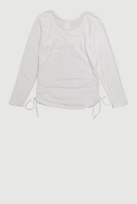 Girls Long Sleeve Crew Neck T-Shirt with Lace Bow