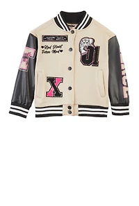 Little Girls Varsity League 01 Chenille Patch Jacket