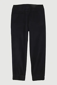Little Boys Twill Zip Pocket Joggers, Black,