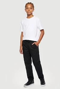 Boys Drawstring Waist Casual Pants 2 Pack