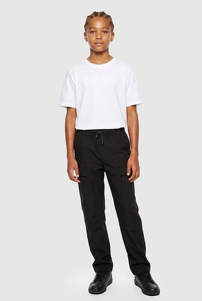 Boys Drawstring Waist Cargo Pants