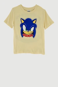 Little Boys Sonic The Hedgehog Patch Graphic Tee