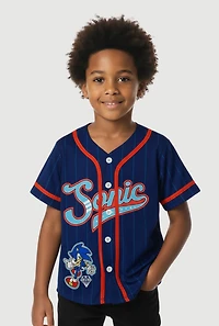 Little Boys Sonic Gotta Go Fast Graphic Baseball Jersey