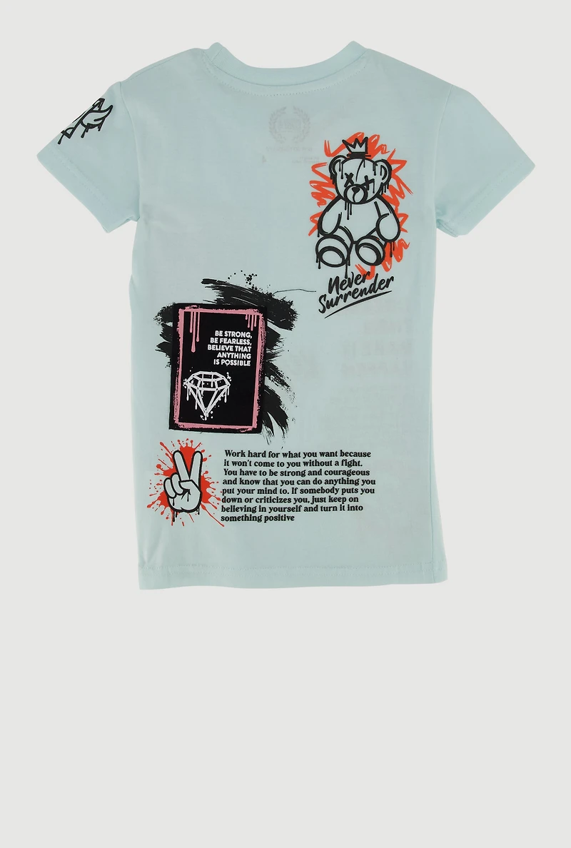 Little Boys Dream It Then Make It Happen Graphic Tee, Blue, Size 6