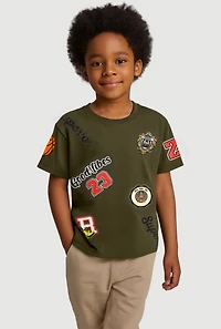 Little Boys Good Vibes 23 Graphic T-Shirt, Green, Size 4