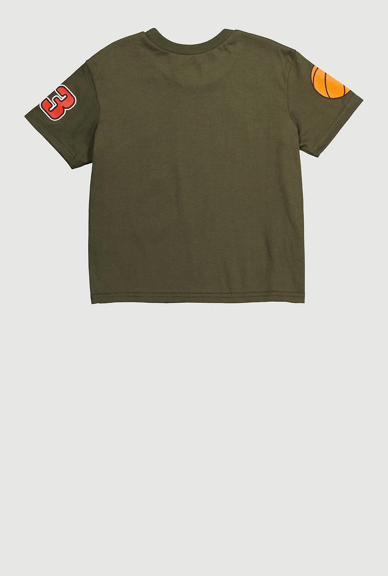 Little Boys Good Vibes 23 Graphic T-Shirt, Green, Size 4