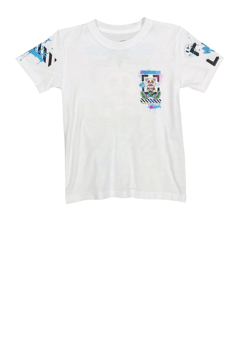 Little Boys Good Vibes Only Bear Graphic T Shirt