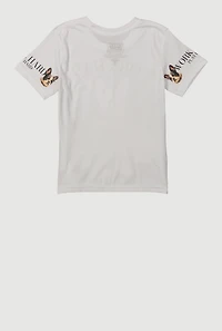 Little Boys Work Hard Play Graphic Tee, White,