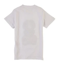 Little Boys Bunny Chenille Patch Short Sleeve Graphic Tee, White, Size 6