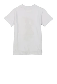 Little Boys Bunny Chenille Graphic Tee, White, Size 5