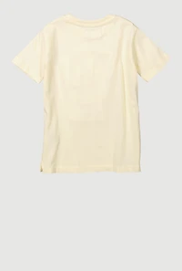 Little Boys Chenille Bear Embroidered Patch Graphic T-Shirt, Beige, Size 4