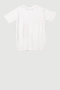 Little Boys Bear Graphic Rhinestone Crew Neck T-Shirt, White, Size 4