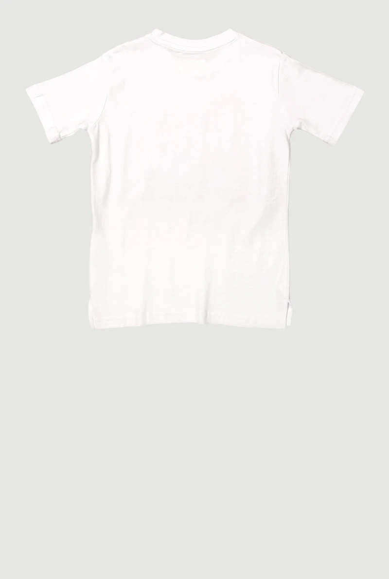 Little Boys Get It Done Rhinestone Graphic Short Sleeve Tee, White, Size 7
