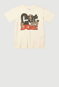 Little Boys Get It Done Rhinestone Graphic Tee, Beige, Size 5
