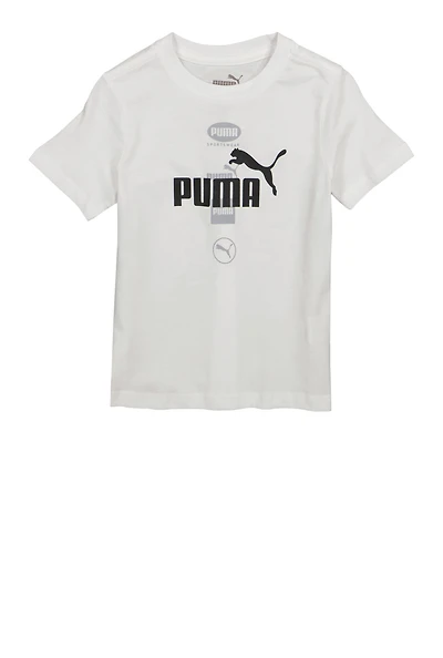 Little Boys Puma Sportswear Graphic T Shirt, White, Size 6