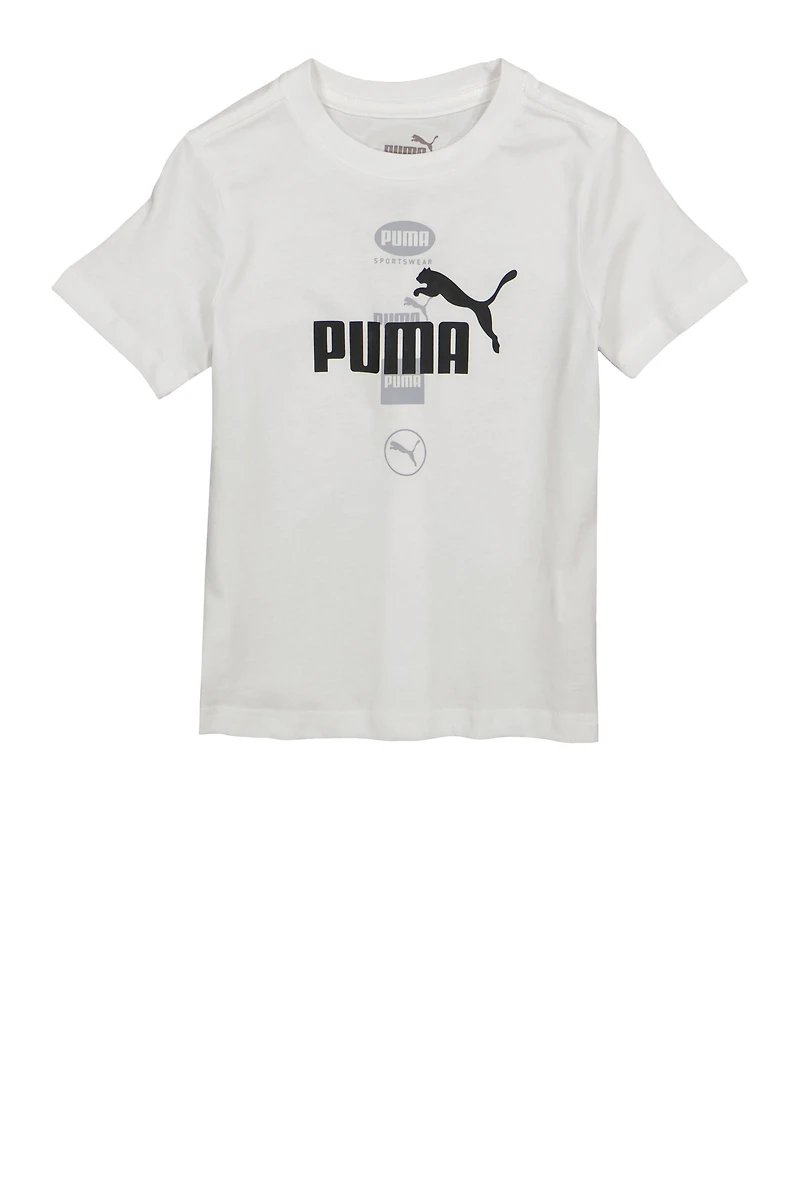 Little Boys Puma Sportswear Graphic T Shirt, White, Size 4