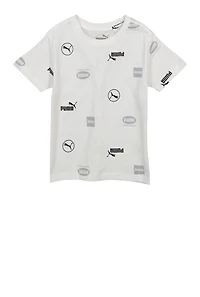 Little Boys Puma Sportswear Printed T Shirt, White, Size 6