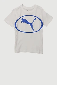 Little Boys Logo Graphic Short Sleeve T-Shirt, White, Size 6