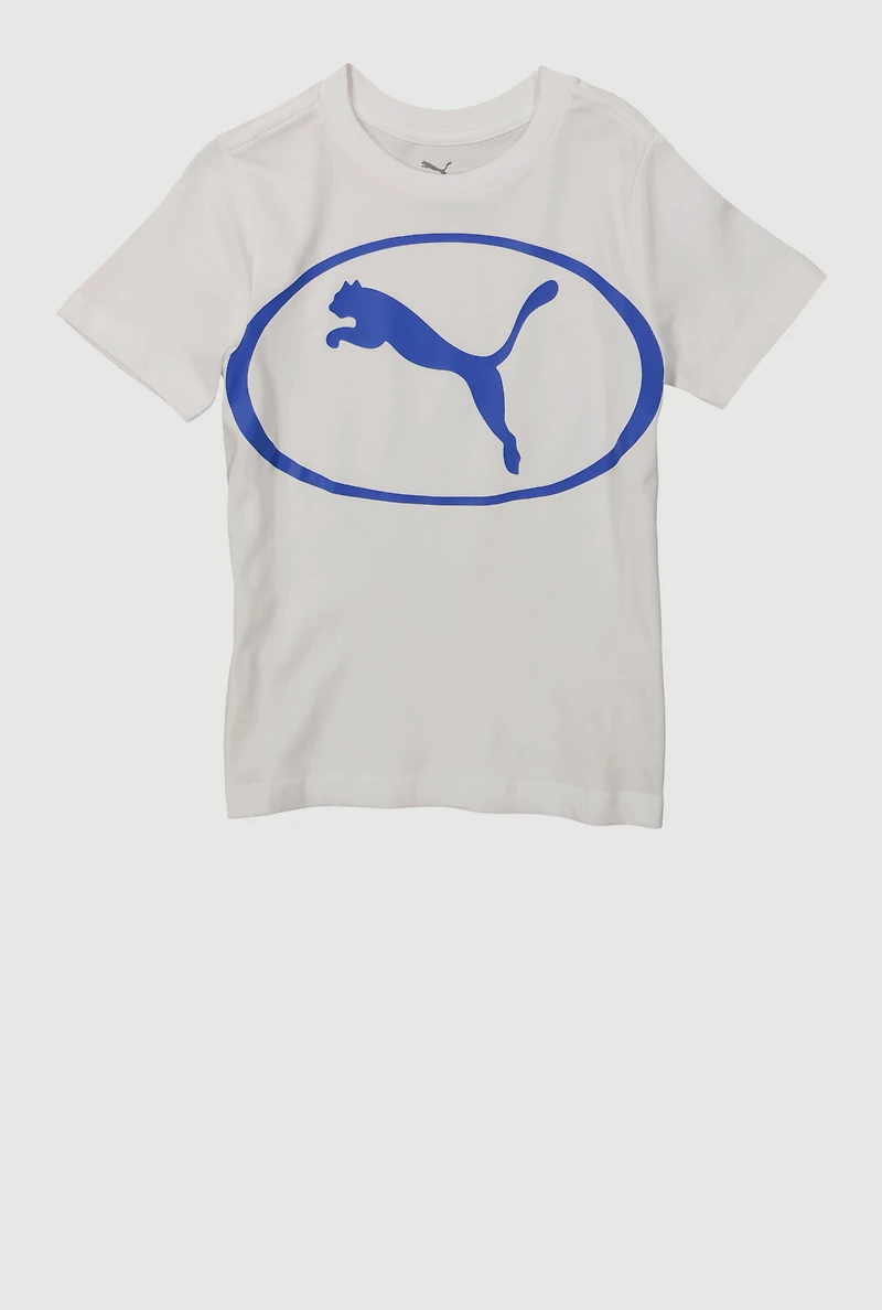 Little Boys Logo Graphic Short Sleeve T-Shirt, White, Size 4