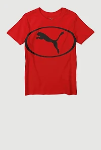Little Boys Logo Graphic Crew Neck T-Shirt, Red, Size 4