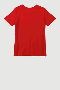 Little Boys Logo Graphic Crew Neck T-Shirt, Red, Size 4