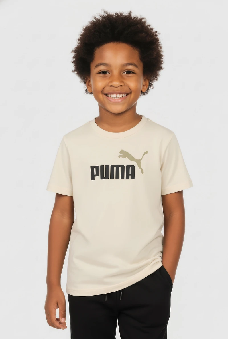 Little Boys Puma Logo Graphic Tee with Socks
