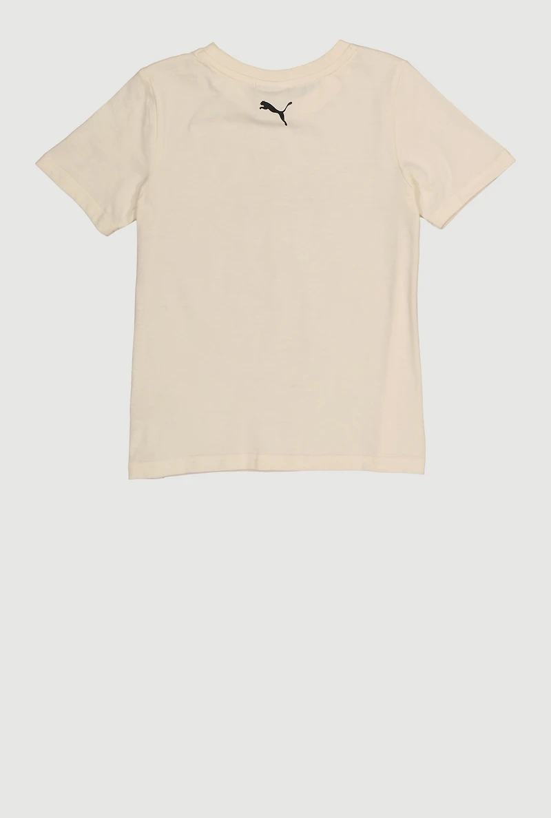 Little Boys Puma Logo Graphic Tee with Socks