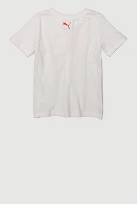 Little Boys Puma Graphic Tee with Socks, White, Size 6