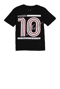 Little Boys Messi 10 Graphic Tee, Black, Size 5