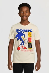 Boys Sonic Gotta Go Fast Graphic Tee, Beige, Size 8