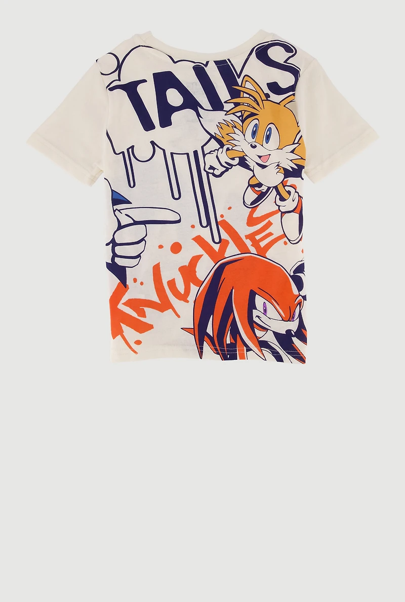 Boys Sonic Tails and Knuckles Graphic Tee