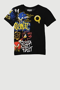 Boys Sonic Gotta Go Fast Graffiti Graphic Tee, Black, Size 10-12