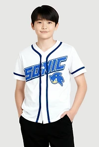 Boys Sonic 91 Graphic Button Front Baseball Jersey