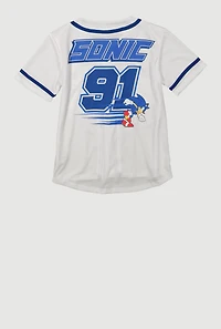 Boys Sonic 91 Graphic Button Front Baseball Jersey
