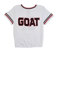 Boys Goat 01 Short Sleeve Football Jersey, White,