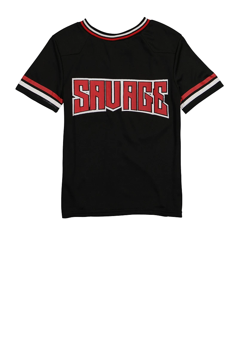 Boys Savage 02 Short Sleeve Football Jersey