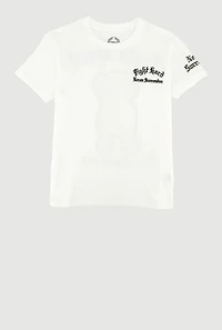 Boys Fight Hard Never Surrender Bear Patch Graphic Tee, White, Size 10-12