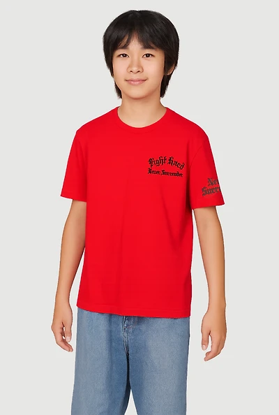 Boys Fight Hard Graphic Tee, Red, Size 8