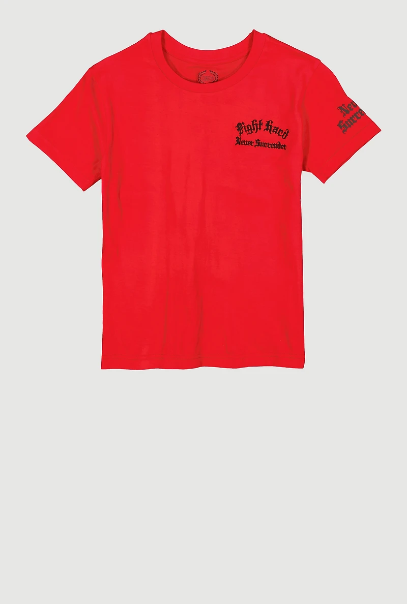 Boys Fight Hard Graphic Tee, Red, Size 10-12